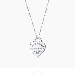 Tiffany & Co. Silver Engraved Heart Necklace